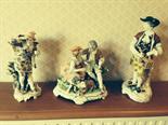 Three various continental porcelain figure.s