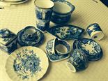 Collection blue and white  pottery.