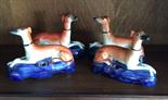 Two pairs of 19th c Staffordshire greyhound