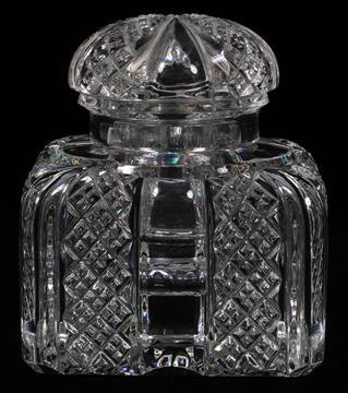 CRYSTAL INKWELL, C1920 H 6: R. LALIQUE PERLES VASE. Dec 12