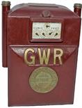 GWR Gas Meter with embossed brass plate affixed to the front.