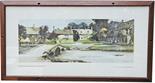 Carriage Print, `Bourton-On-The-Water, Gloucestershire` by Claude Buckle. In an original glazed