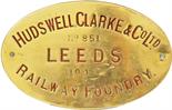 Worksplate Hudswell Clarke & Co Ltd Leeds number 851 dated 1909. Ex BENTLEY No 2 used at Barber