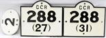 Great Central Railway cast iron Viaduct Plates, a pair, both showing `GCR  288`, one having (27) the