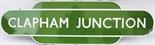 Totem BR(S) CLAPHAM JUNCTION, F/F light green. Undeniably the busiest station in Europe, it was