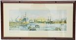 Carriage Print `Immingham Docks` by Frank Mason from the LNER series. In an original type frame.