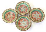 (lot of 4) Chinese enameled porcelain footed dishes (bencharong), for the Thai market, with an