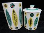 Arthur Wood conserve pot and cover (4916) also a larger jar in the same design, 6".