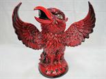 A Peggy Davies Ruby Fusion large limited edition grotesque bird, `The Phoenix`, No 14 of 100.