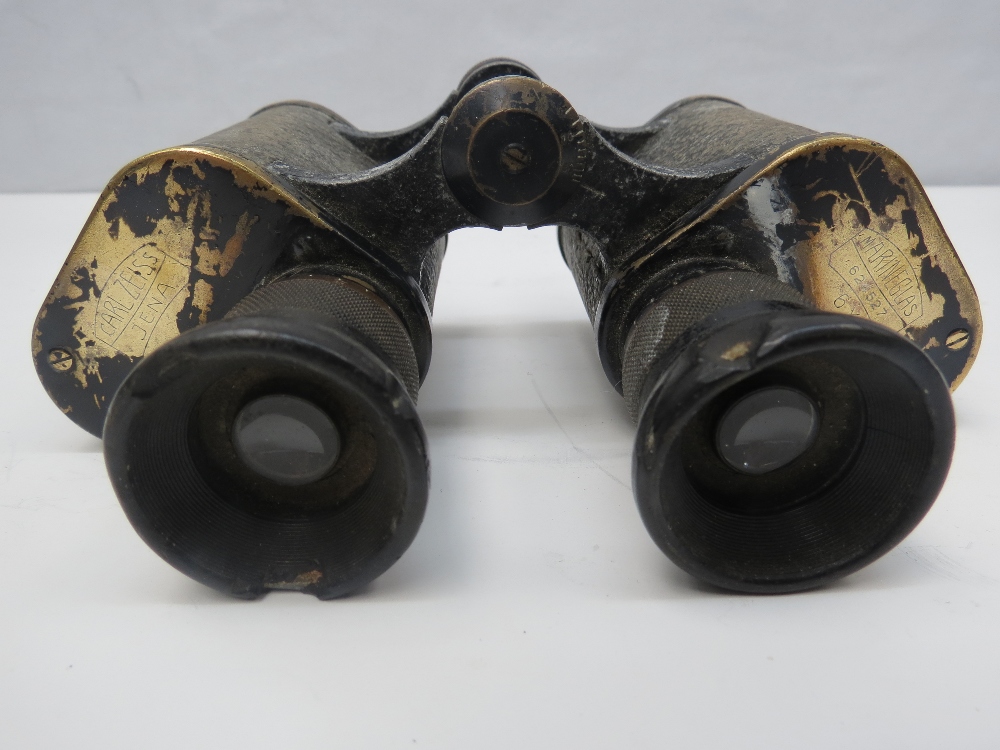 WW2 German Navy Binocular maker Carl Zeiss Jena stamped Marine Glass.