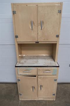 A C1960 S Tin Kitchen Cabinet As Made By Houseproud Comprising