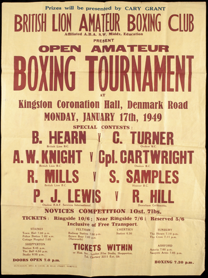 A small archive of boxing ephemera relating to amateur boxing circa 1944-1950, a poster, boxing
