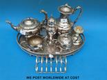 Plated items to include tea/coffee set on tray.