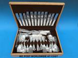 A Garrard oak cased canteen of cutlery (six place).