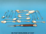 Quantity of hallmarked silver and other cutlery including Exeter, approx 287 g of weighable silver.