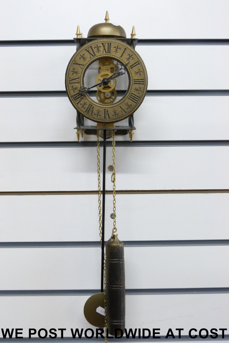 A Tempus Fugit skeleton wall clock