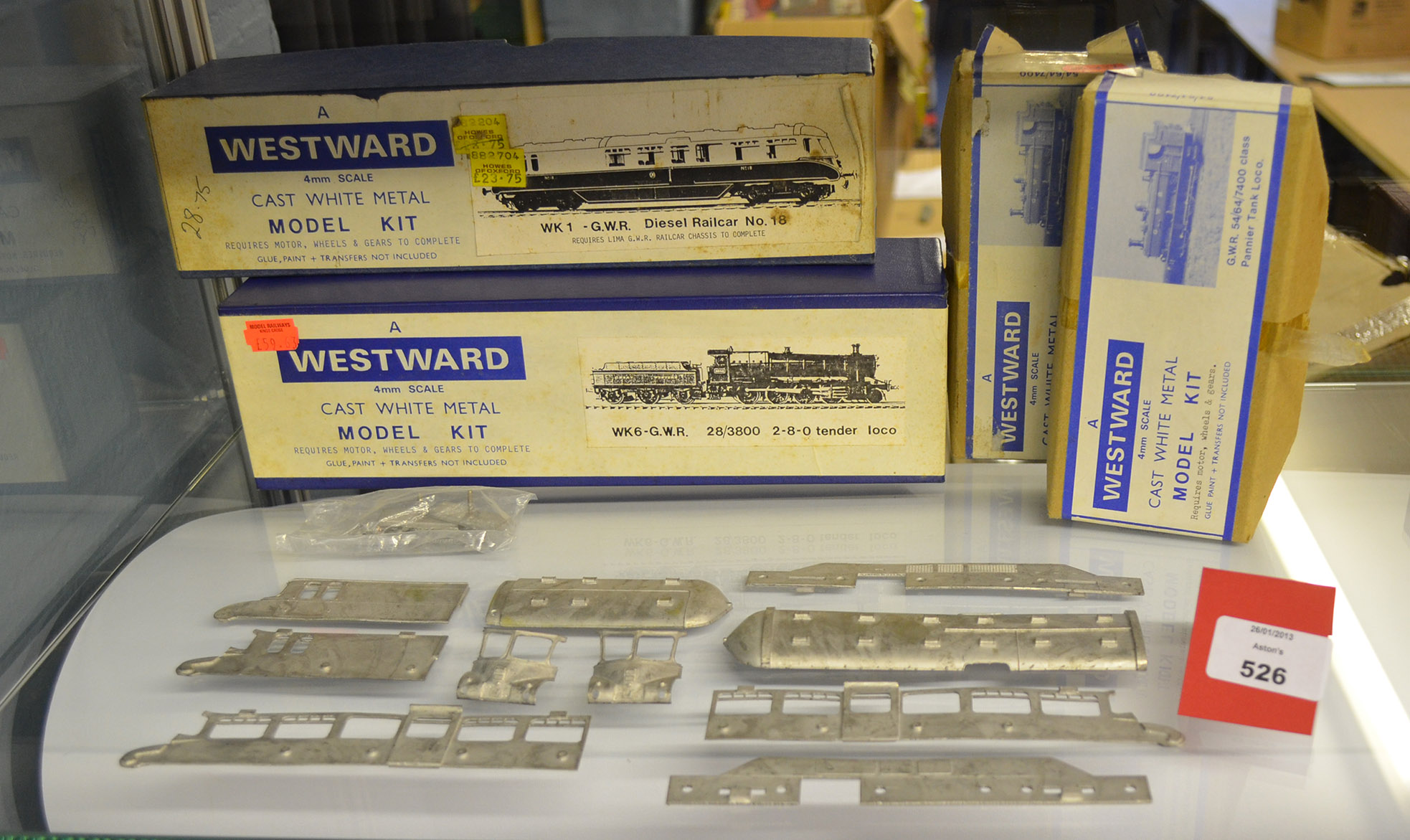 OO gauge, four Westward white metal kits consists of GWR