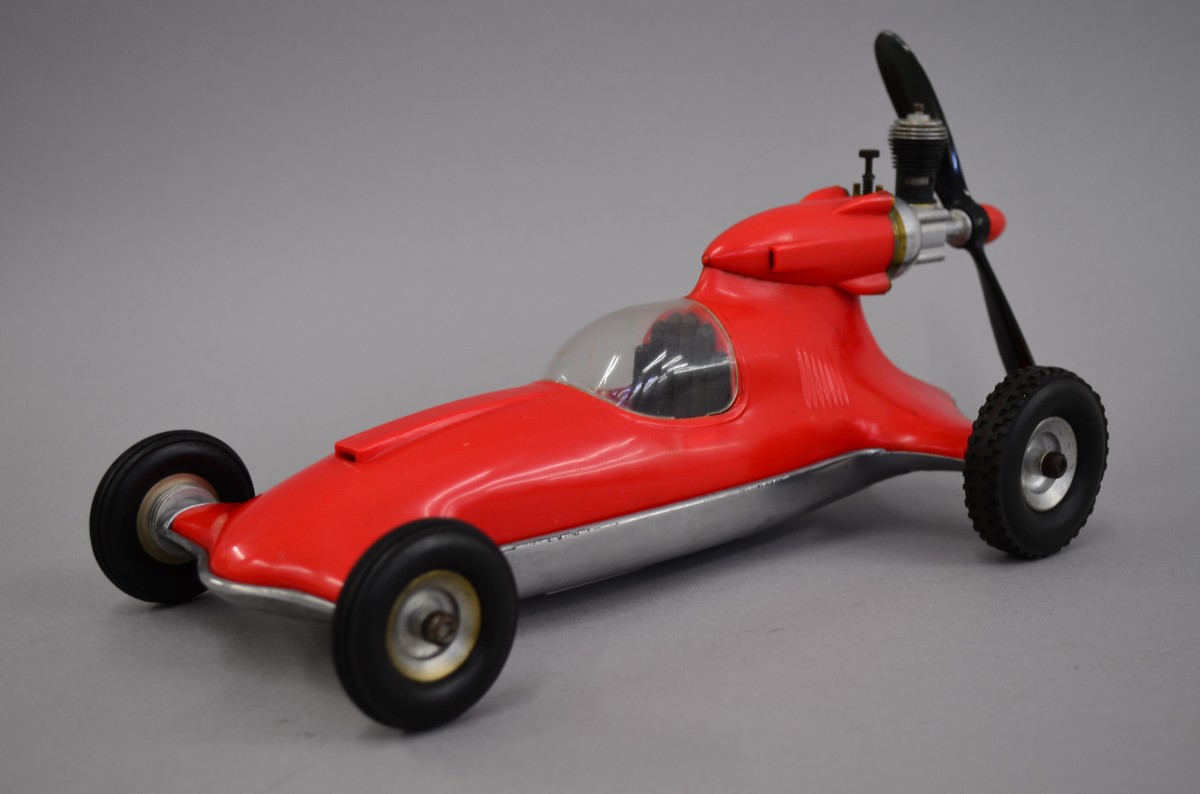 Cox Thimble Drome Prop Rod Gas Tether Car early version with red