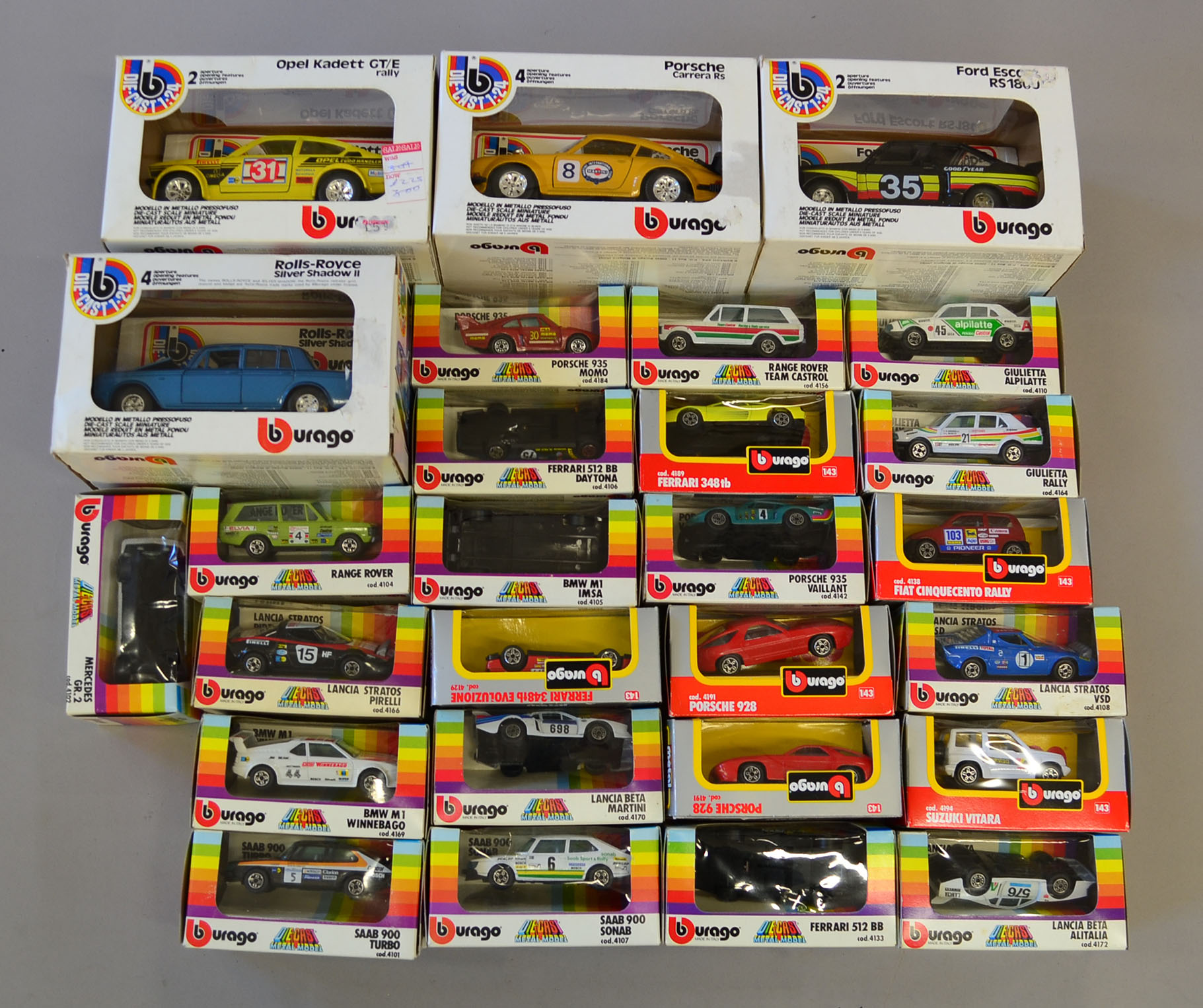 27x Bburago diecast models (mostly rally cars) consists of 4x 124