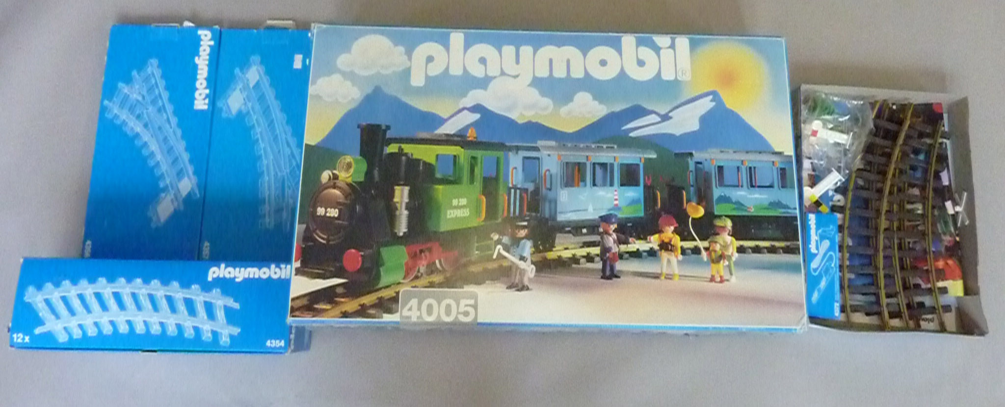 Playmobil 4005, Train voyageurs, 2 wagons, rails, LGB