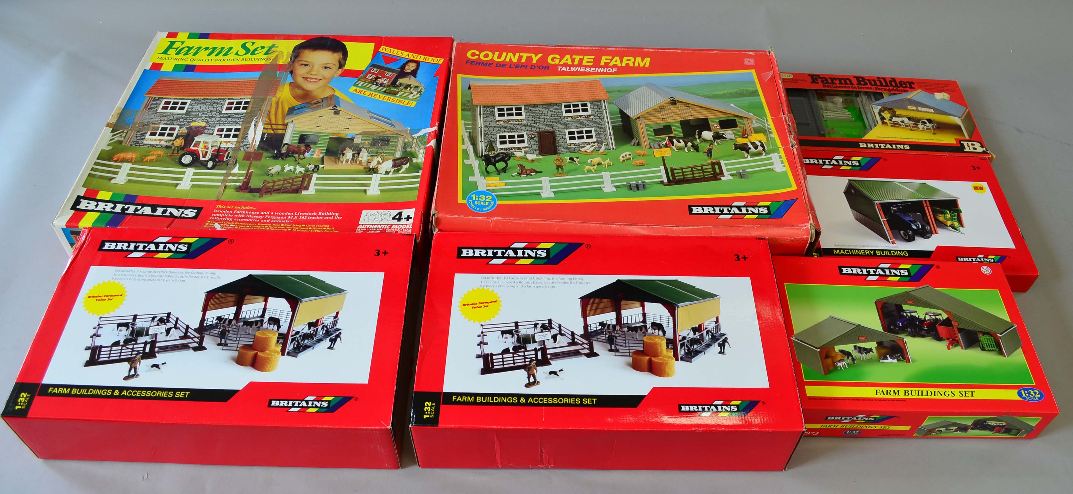 Quantity of Britains 132 scale Farm sets two 42878 Farm Buildings