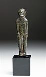 Published Italic Bronze Nude Male   Italy, Ca 8th to 7th century BCE.  Extremely rare bronze nude of