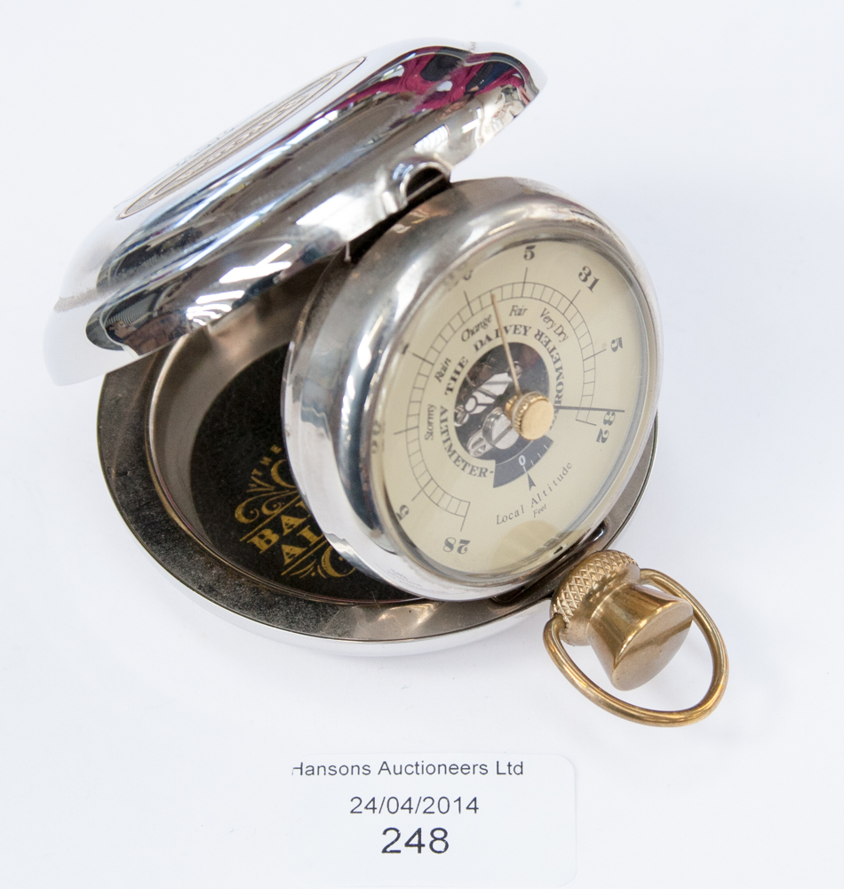 A Dalvey barometer altimeter, in silver plate, plus box and booklet