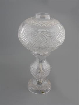Large Tyrone Crystal Mushroom Shaped Table Lamp 43 Cm High
