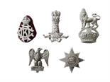 Five Various Cavalry Arm Badges consisting KC cast white metal 1st Kings Dragoon Guards .... White