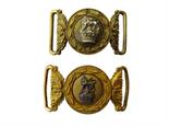Two Royal Marine Medical Officer Belt Buckles consisting two part gilt buckle. Foliage cast