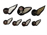 Selection of Various Half Wings embroidery examples include 1/2 size AG ... N ... E ... M... Full