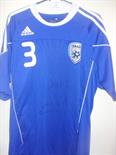 Israel Match Worn Football Shirt: Blue shirt with number 3 to front and rear and signed by Ben