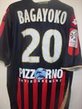 OGC Nice French League Match Worn Football Shirt: Worn by Bagayoko with Ligue 1 badging to sleeve