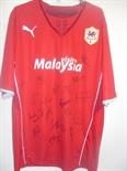 Cardiff City Signed Football Shirt: Obtained from Cardiff City with embroidered Puma logo and team