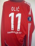 Hamburg Match Worn Uefa Cup Shirt: Red shirt number 11 and name Olic with Hamburger SV to rear