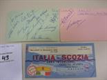 1962 Italian League v Scottish Football League Autographs + Ticket: Collected by Scottish Journalist