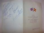 1963 Spain v Scotland Football Menu: Nice menu with Union Jack and Spanish flag to front with the