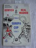 1962 European Cup Final Football Programme: Benfica v Real Madrid in very good condition with no