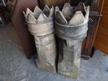 Two crown top chimney pots 90 cm (h)