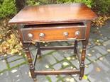 A good quality oak hall table, the single drawer with drop handles, 66cm x 59.5cm x 46.5cm - Est £50