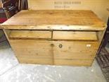 A pine wooden chest 55cm x 92cm x 46cm