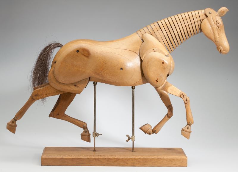 Articulated Wooden Horse 20th century, an artist`s model, carved from
