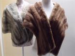 A PLATINBLOND MINK FUR STOLE, by `Rollins Furs - Detroit`, fully lined, embroidered initials,