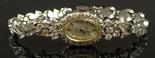 Vintage Croton 14 Karat Gold and Sterling Silver Diamond Ladies Watch. Signed Croton, Incabloc, 14K