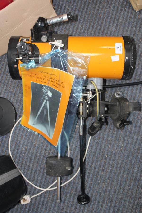 A GREENKAT SHORT TUBE CATADIOPTRIC EQUATORIAL REFLECTOR TELESCOPE