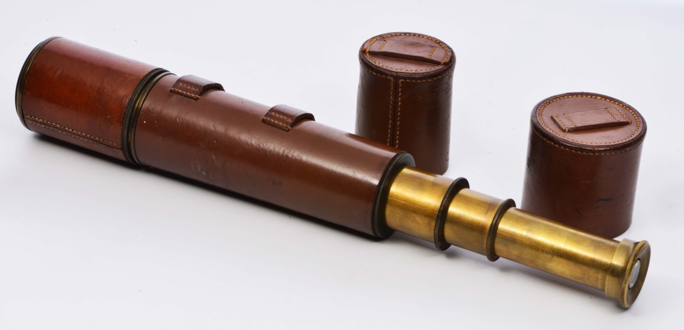 THE 22/100 SPOTTER FOUR DRAW TELESCOPE by J.H. Steward Ltd. London, 79cm in length, fully extend