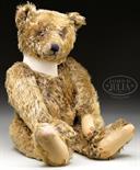 HANDSOME BROWN STEIFF 1920s ERA TEDDY BEAR WITH BUTTON. This sweeter than chocolate bear is made