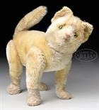 REMARKABLE AND MOST UNUSUAL VERY EARLY 6-WAY JOINTED MOHAIR STEIFF CAT WITH BUTTON. It`s as if time