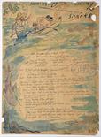 WALDO PEIRCE (American, 1884-1970) TRIPTYCH - HEMINGWAY AMONG THE SHARKS Watercolor on paper Housed