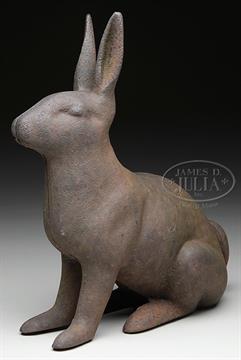 Cast Iron Rabbit Door Stop 20th Century American Probably By
